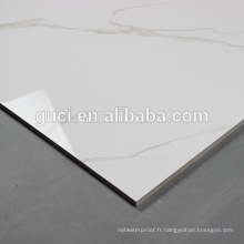 dalles de sol en marbre poli blanc avec carreaux 60x60